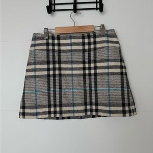 Burberry London Plaid Mini Skirt in Black and Blue